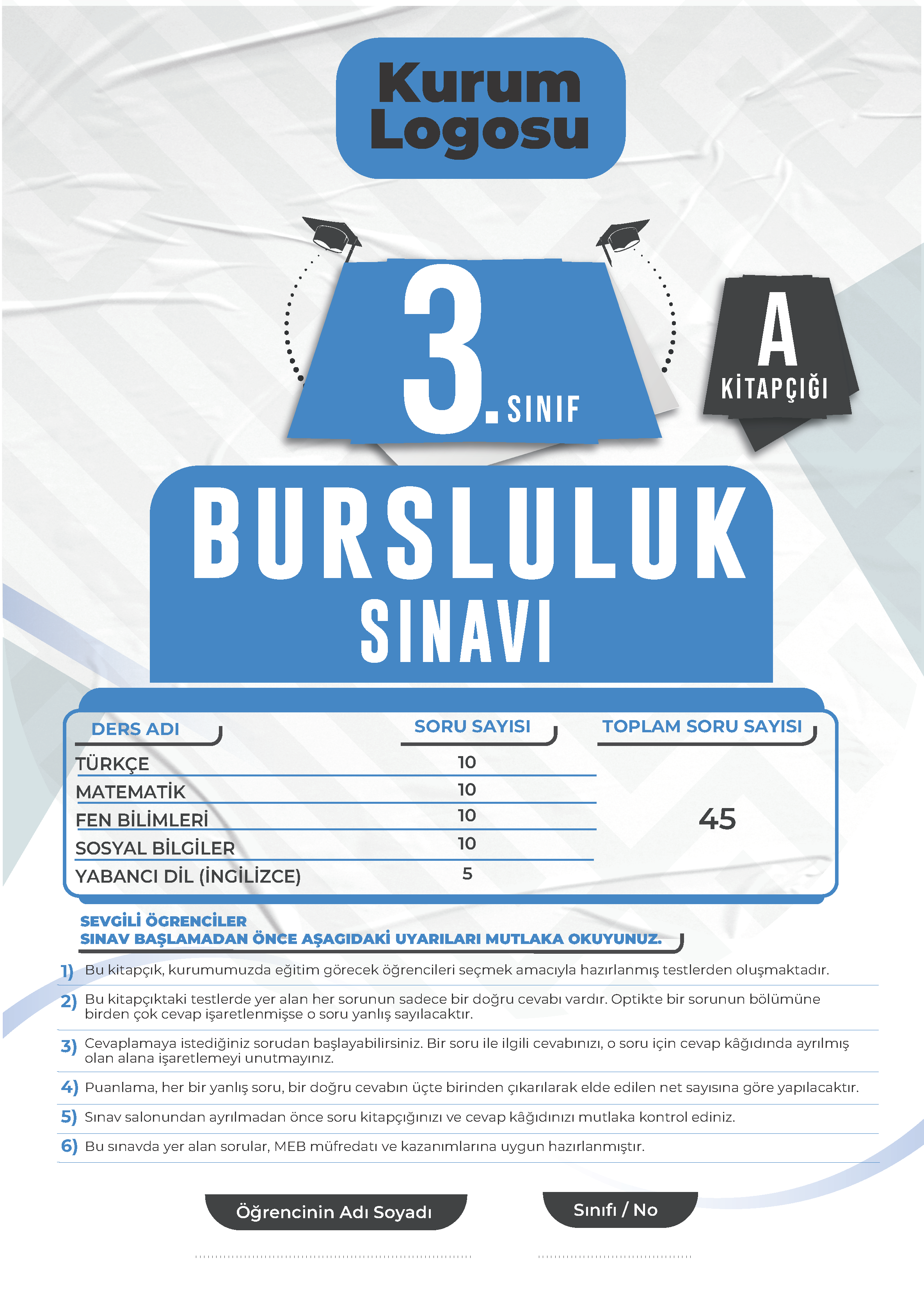 3. Sınıf Bursluluk Sınavı