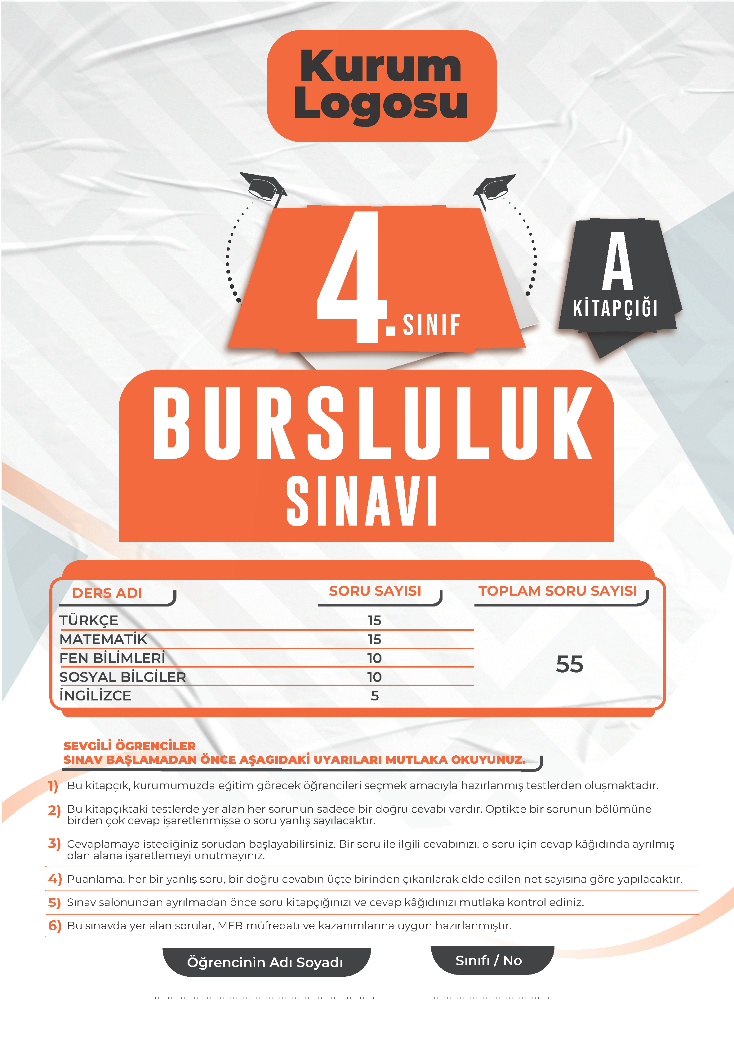 4. Sınıf Turuncu Seri Bursluluk Sınavı